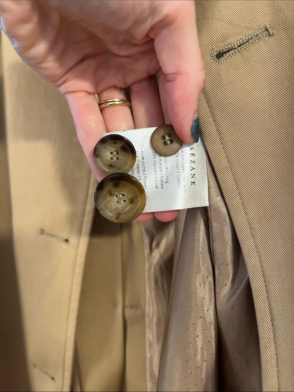 Sézane Beige Trench Coat Scott trench great condition - Picture 4 of 4